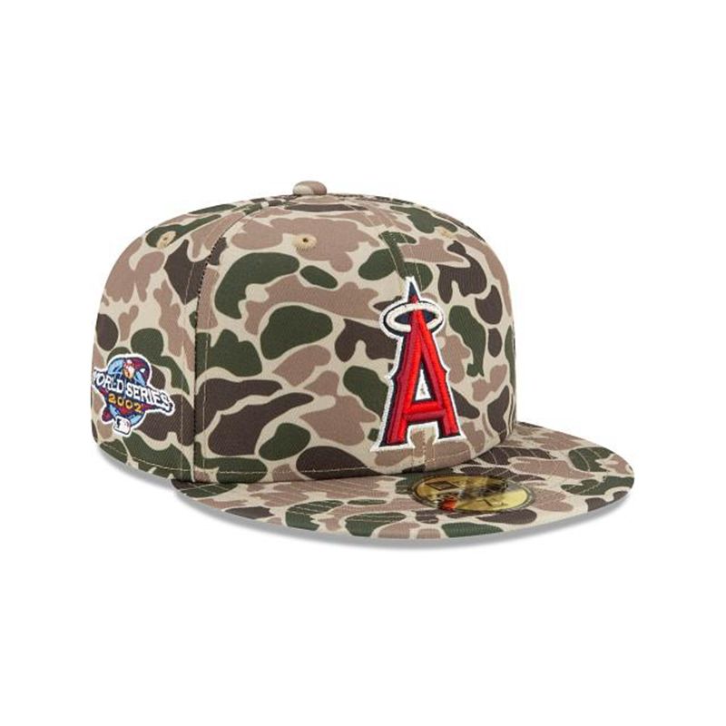 MLB Los Angeles Angels Duck Camo 59Fifty Fitted (NEC3353) - Green New Era Caps